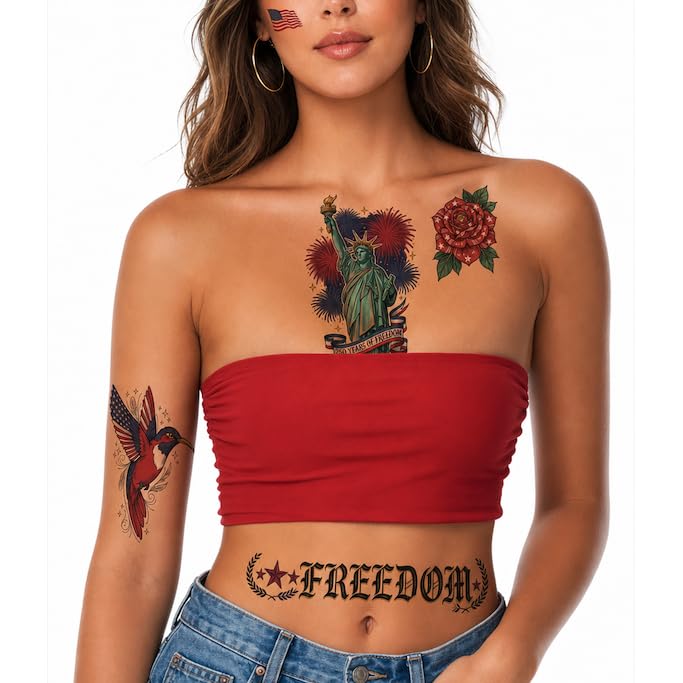 30-Sheet 250th Anniversary Patriotic Tattoo & Face Sticker Pack