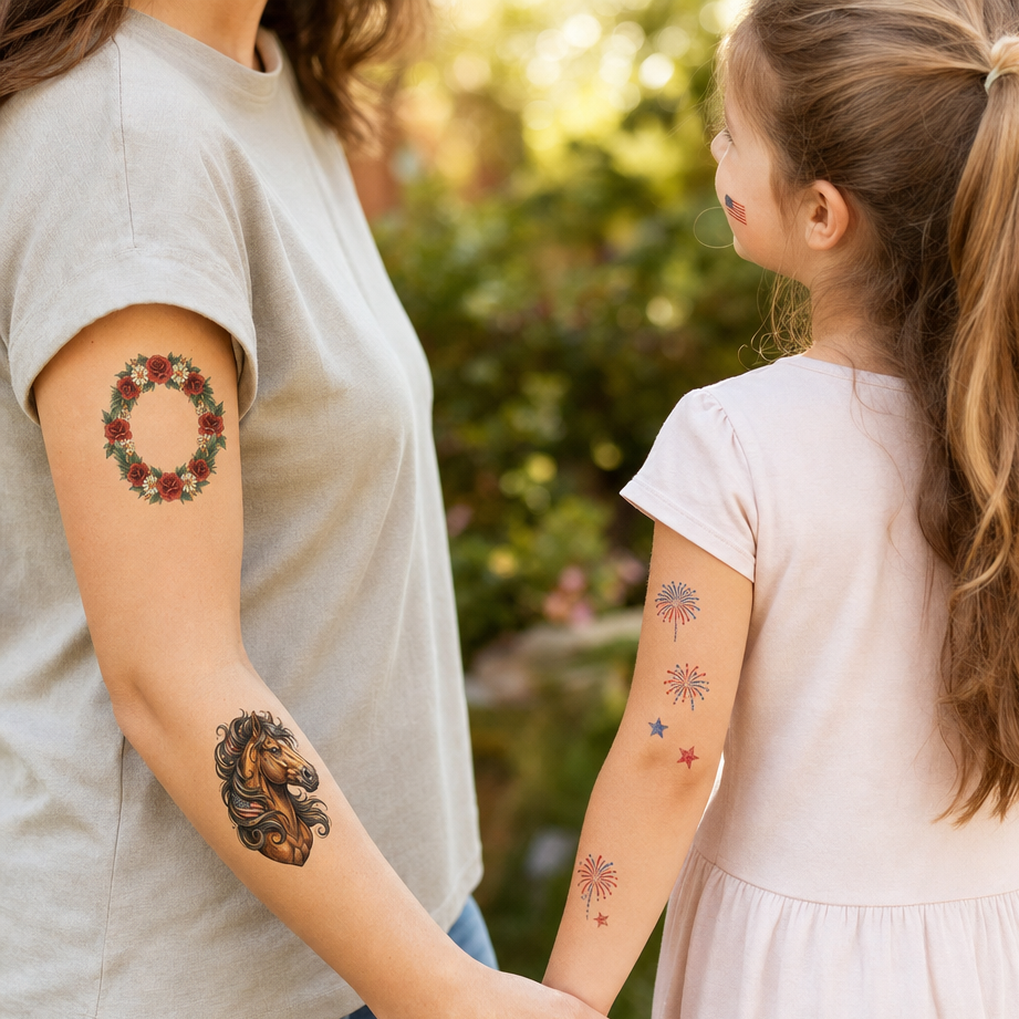 30-Sheet 250th Anniversary Patriotic Tattoo & Face Sticker Pack 11