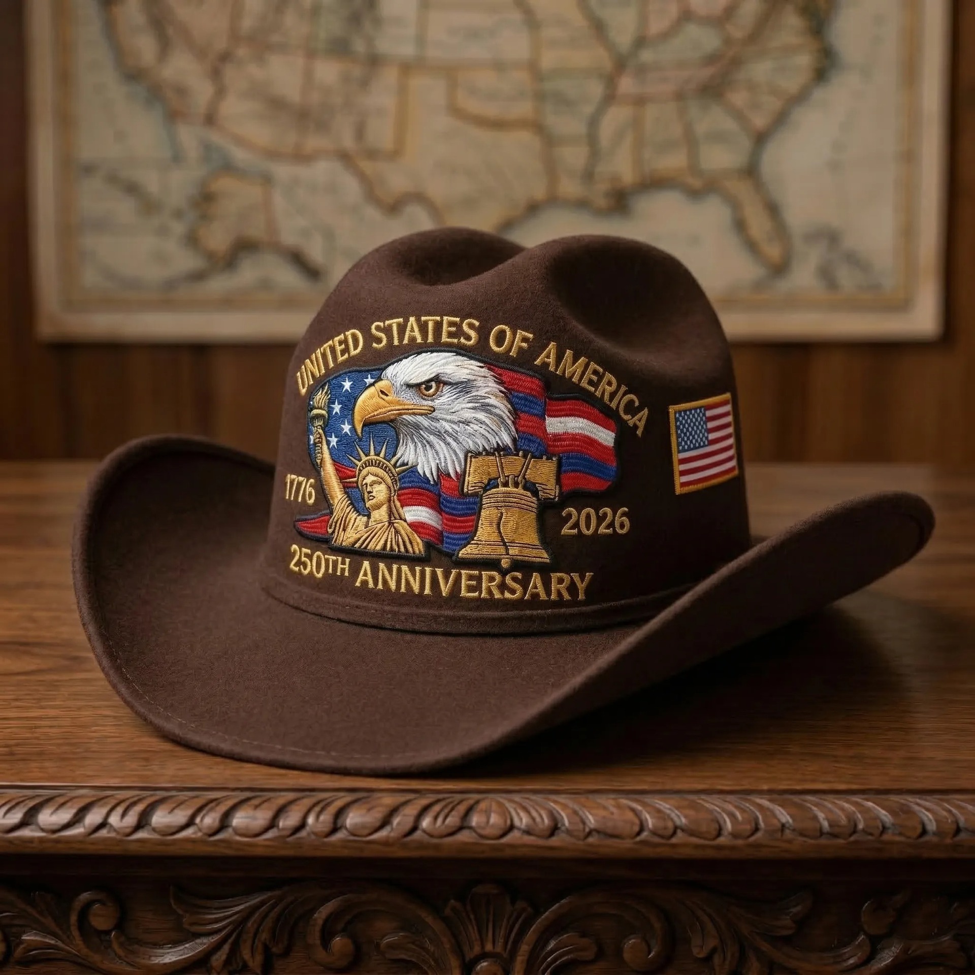 Patriotic 250th Anniversary Denim Baseball Cap β USA Independence Day Flag Design, Adjustable Buckle Wholesale Cap