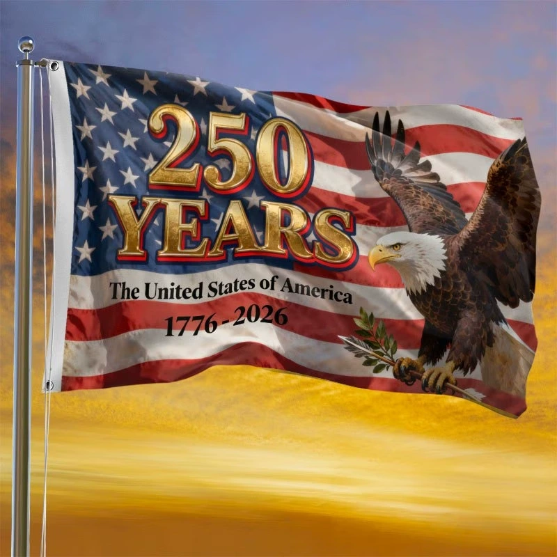 Patriotic USA 250th Anniversary Double-Sided Garden Flag Bulk Wholesale - 1776-2026 Commemorative Outdoor Banner, Polyester, 150x90cm, July 4th Independence Day Decor for Events, Schools, Nonprofits