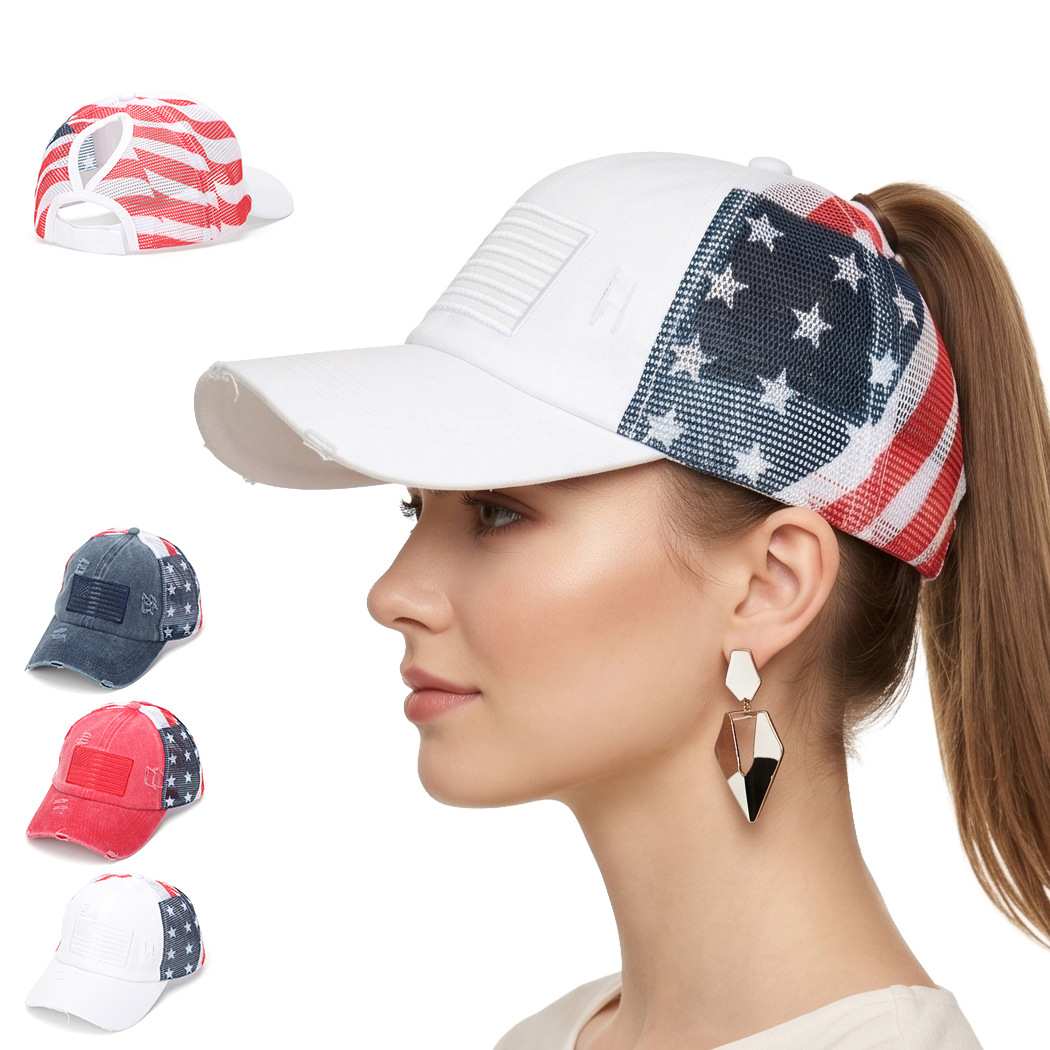 Patriotic US Flag Baseball Cap, America 250th Anniversary Washed Vintage Dad Hat Bulk Wholesale July 4th Independence Day