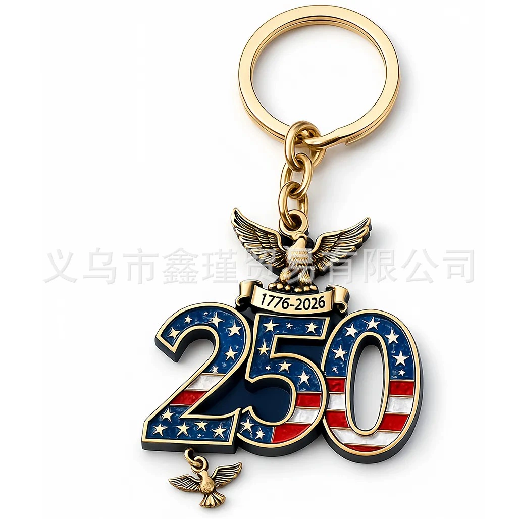 USA 250th Anniversary Acrylic Keychain Souvenir Bulk Wholesale - 1776-2026 Independence Day Patriotic Party Favors, 7 Designs, MOQ 200, Free Air Freight, Event Giveaways Fundraiser Supplies