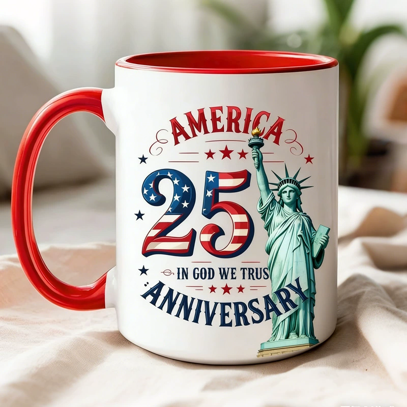 Patriotic USA 250th Anniversary Ceramic Mug, 1776-2026 Independence Day Coffee Cup Bulk Wholesale, 11oz Ceramic Coffee Mug with US Flag and Eagle Design for 4th of July Celebrations