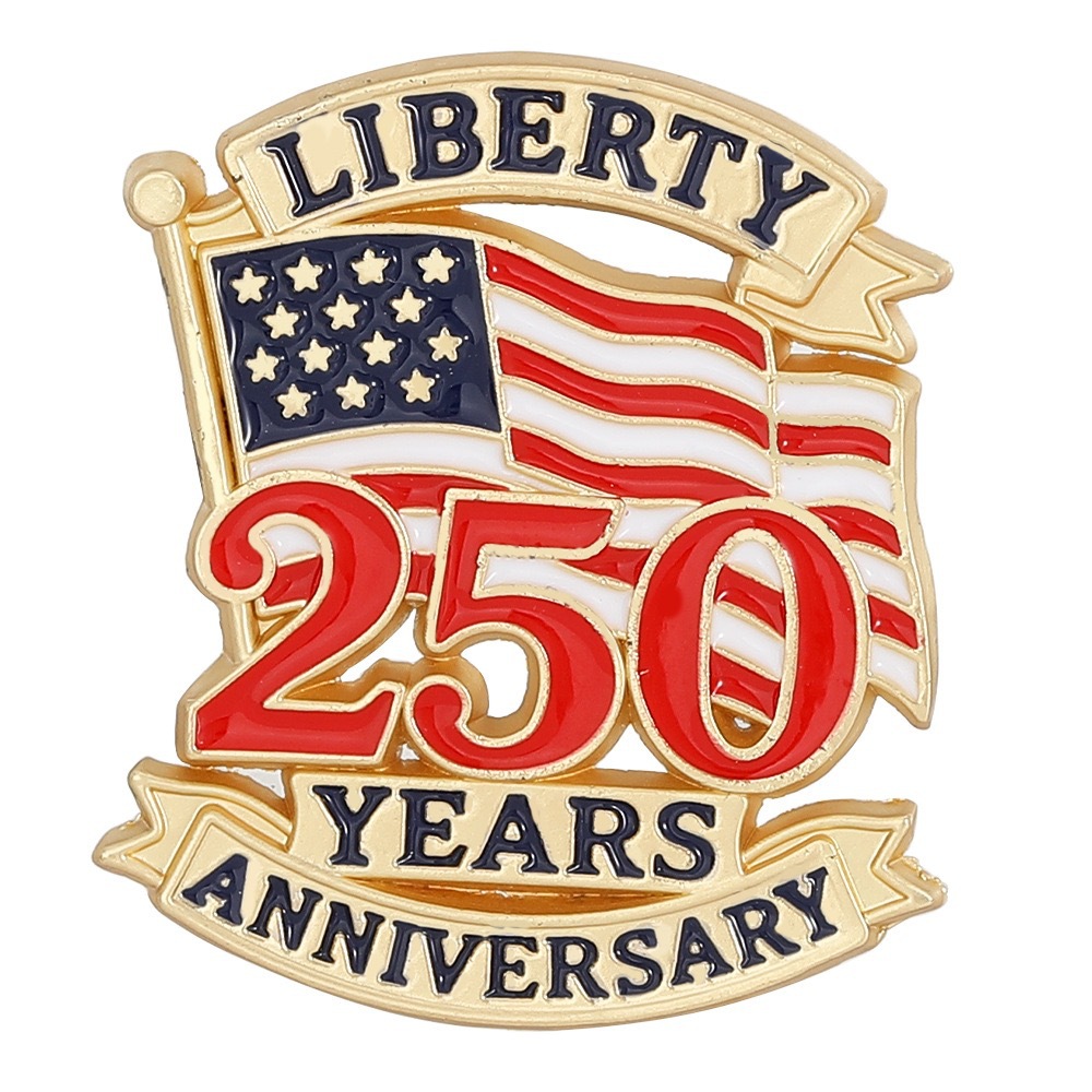 USA 250th Anniversary Metal Brooch Pin Set - Patriotic American Flag Eagle Enamel Badge Wholesale Bulk (4 Designs)