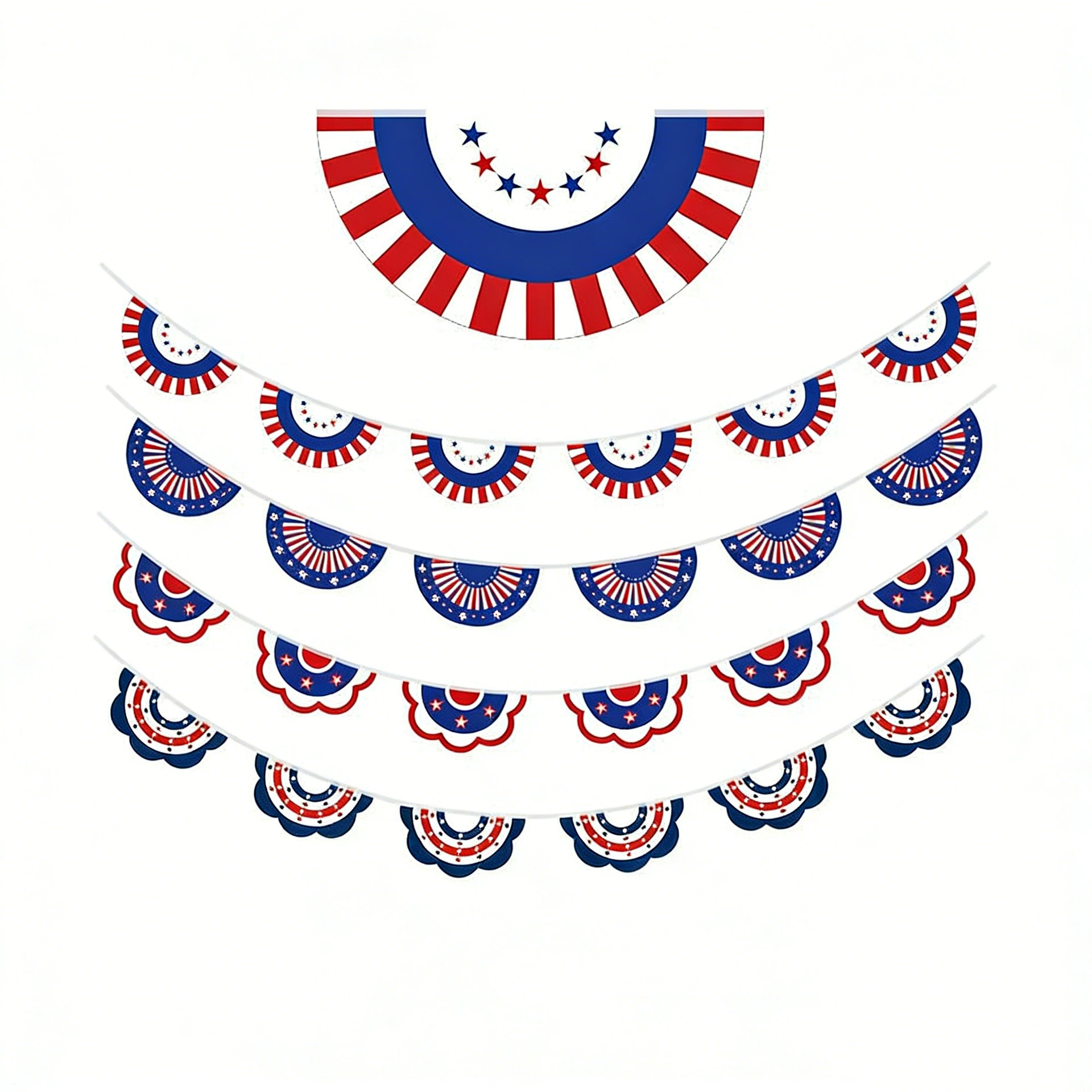 Patriotic USA 250th Anniversary Pennant String Flag Bulk Wholesale, Independence Day Star-Spangled Banner Decoration Double-Sided Bunting Flag for 4th of July Celebration Events