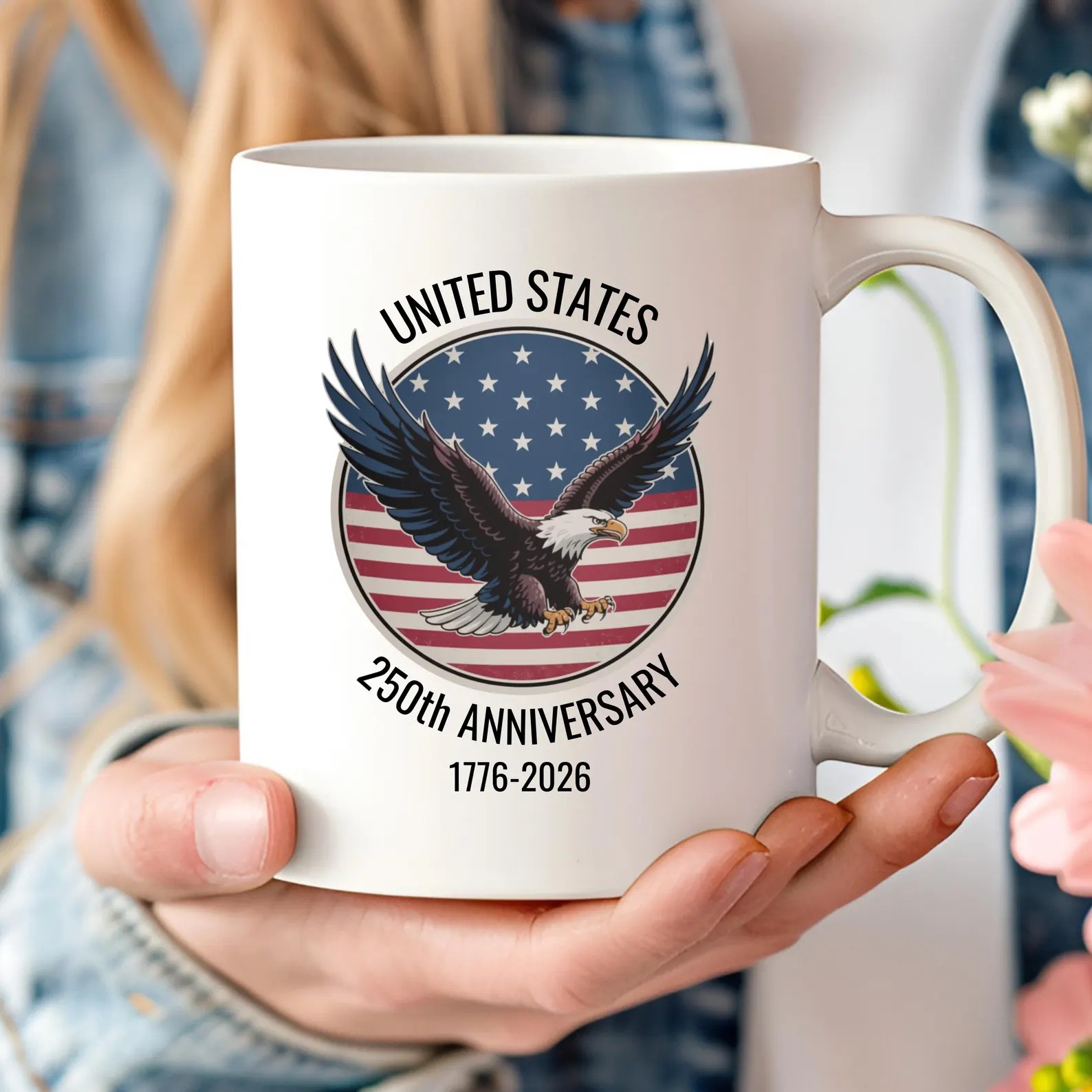 250th Anniversary Patriotic Ceramic Coffee Mug - 9 USA Independence Day Designs, 330ml (11oz), Bulk Wholesale Party Drinkware for July 4th Celebrations