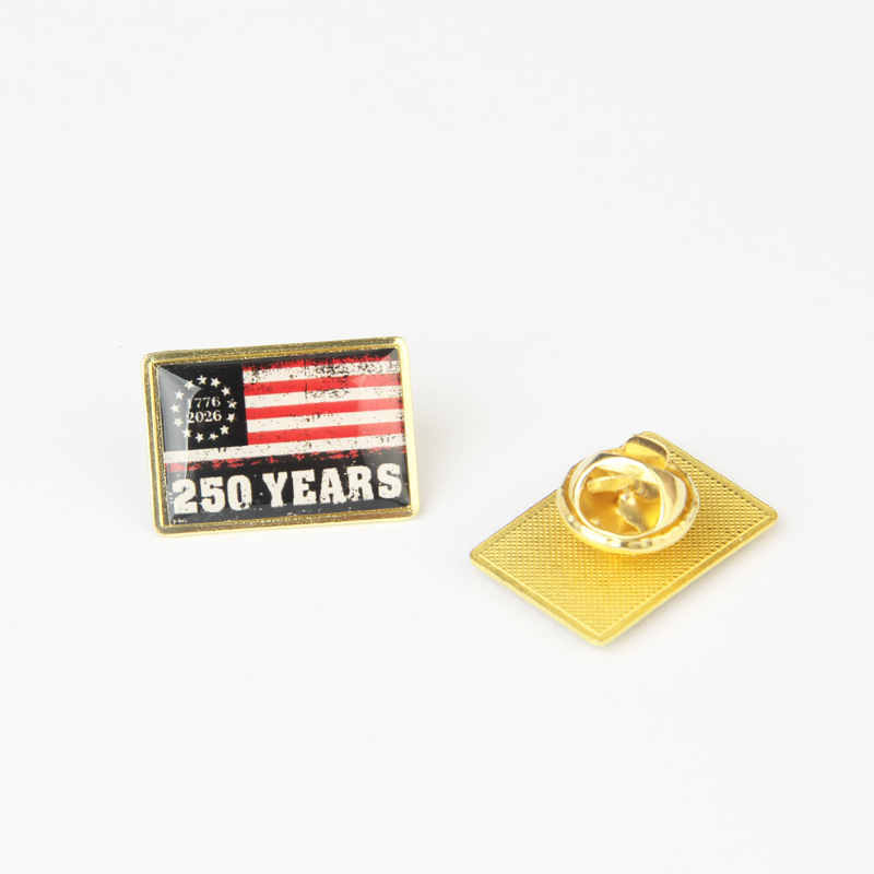 USA 250th Anniversary Independence Day Enamel Pin, Patriotic American Flag Lapel Pin, Zinc Alloy Commemorative Badge for July 4th Celebrations
